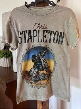 Chris Stapleton Khaki Brown Graphic Tee - Short Sleeve Bought at The Buckle NWOT